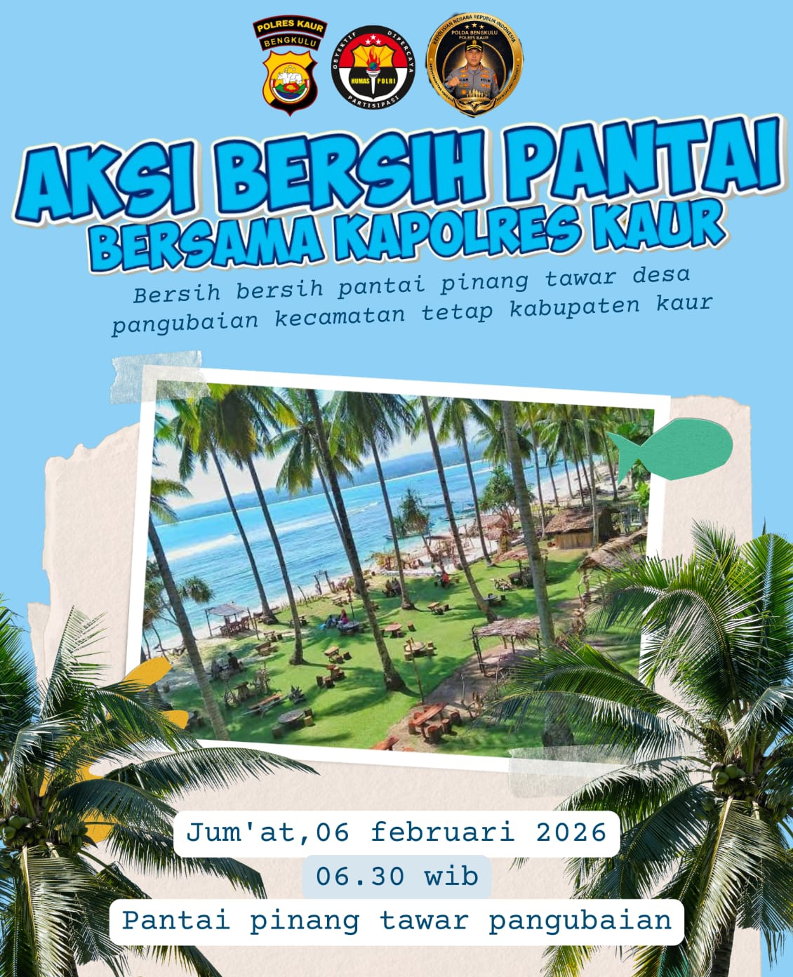 Jumat Bersih, Korve Sampah Pantai Pinang Tawar 