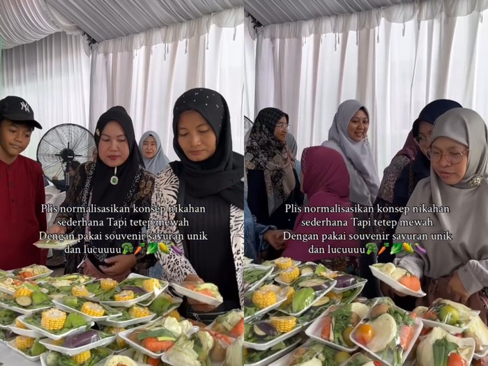 Viral Normalisasi Souvenir Sayur di Pernikahan, Bikin Emak-emak Jadi Happy