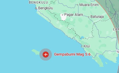 BREAKING NEWS: Gempa Bumi 5.6 SR Guncang Barat Daya Kaur Bengkulu