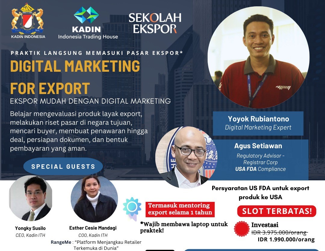 Pentingnya Pemasaran Digital untuk Ekspansi Global Produk Indonesia, KADIN ITH Gelar Workshop, Simak Jadwalnya