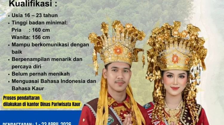 Ayo Daftar! Pemilihan Duta Wisata Kabupaten Kaur 2026 Segera Dibuka, Simak Jadwal dan Syaratnya