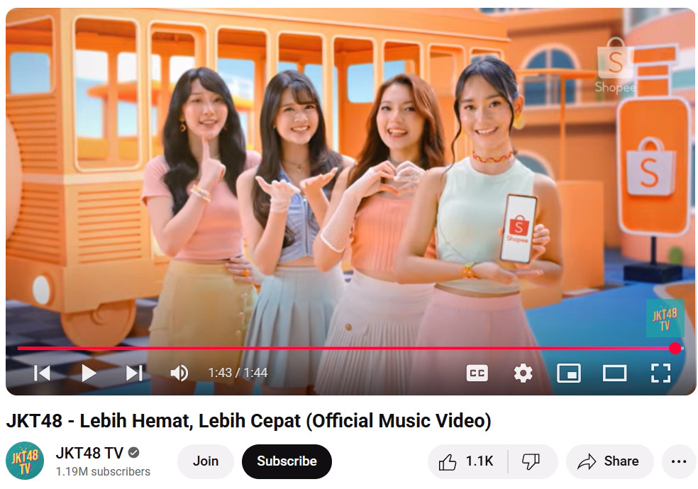 Freya, Christy, Gracia, dan Marsha dari JKT48 Bikin MV Shopee “Lebih Hemat, Lebih Cepat” Semakin Seru!