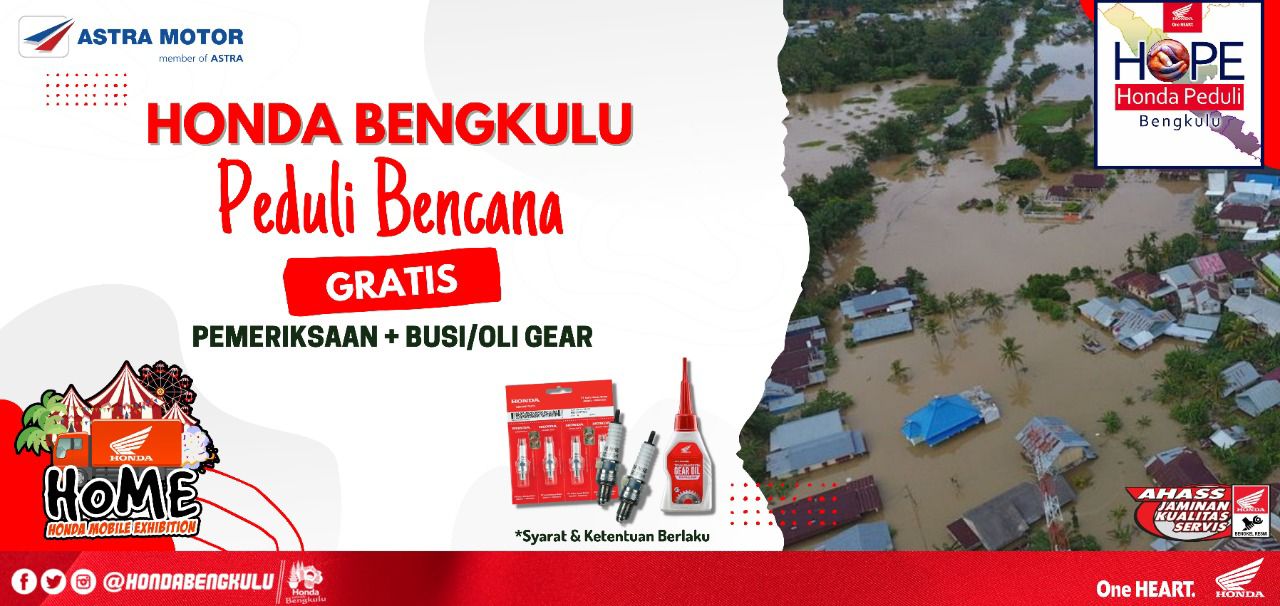 Astra Motor Bengkulu Peduli Bencana Banjir Beri Bantuan Sembako dan Servis Gratis