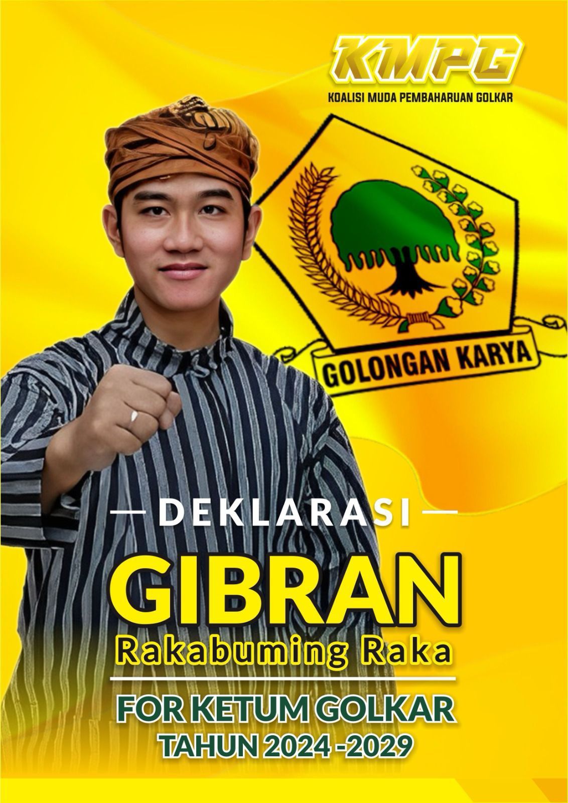 Pasca Airlangga Hartarto Mundur, Beredar Poster Deklarasi Gibran Ketum Golkar 2024-2029