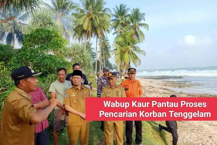 Wabup Kaur Pantau Proses Pencarian Korban Tenggelam, Area Pencarian Diperluas hingga 5 Kilometer 