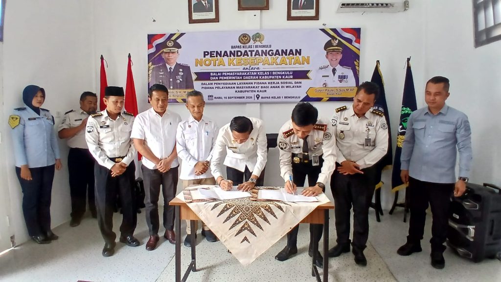 Pemkab Kaur dan Bapas Jalin Kerja Sama Pelaksanaan Pidana Kerja Sosial dan Pelayanan Masyarakat Bagi Anak