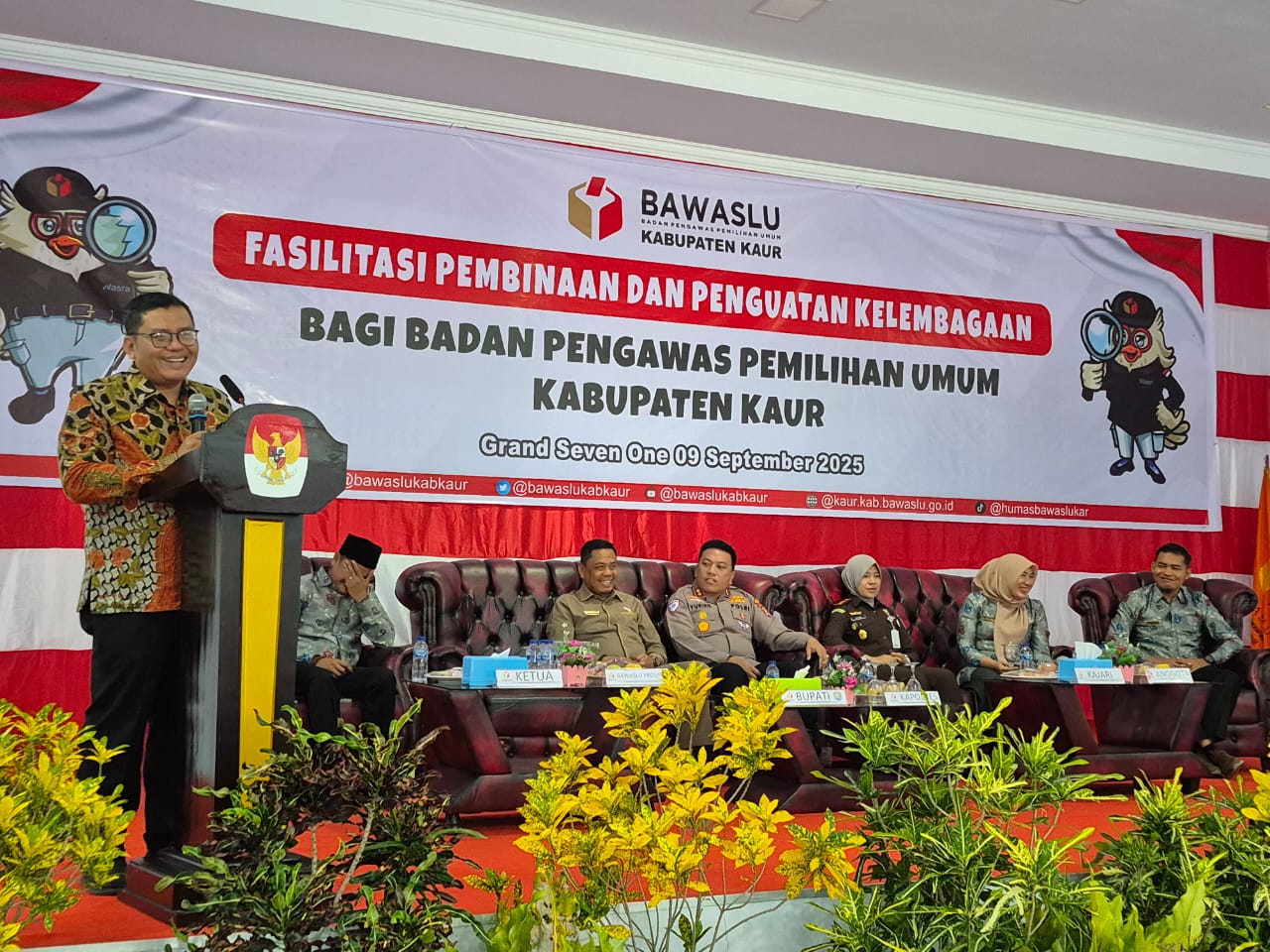 Kegiatan Penguatan Kelembagaan Bawaslu Kaur, Faham Syah:  'Lembaga Bawaslu Kuat Sebagai Penyeimbang Demokrasi'