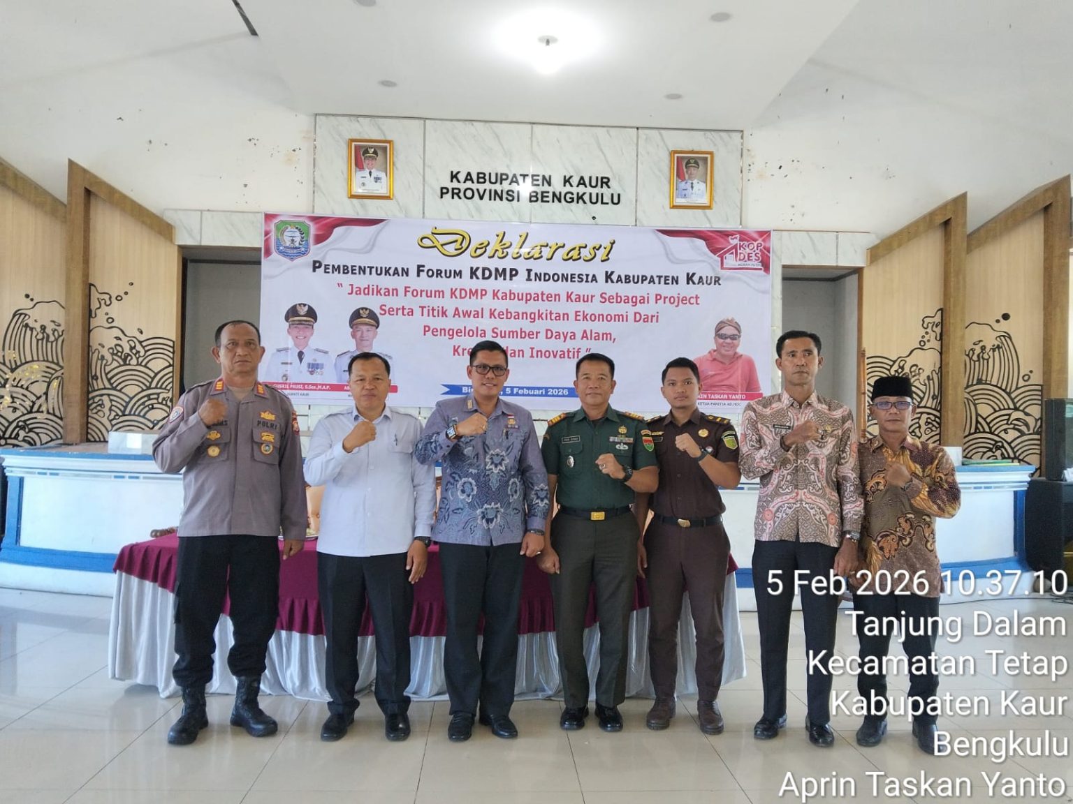 Deklarasi Pembentukan Forum Koperasi Desa/Kelurahan Merah Putih KDKMP Kabupaten Kaur 