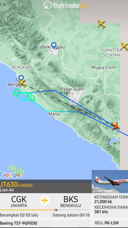 Pesawat Lion Air Batal Mendarat di Bandara Fatmawati, Sempat Berputar Berjam-Jam