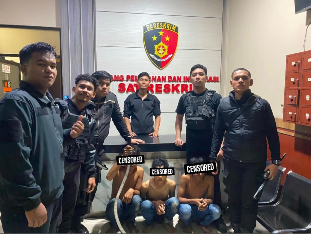 Team Macan Polres Pelabuhan Belawan Amankan 3 Anggota Geng Motor di Marelan Pasar 9