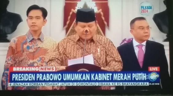 Daftar Menteri, Wakil Menteri, Kepala Badan dan Lembaga Setingkat Menteri Kabinet Prabowo-Gibran