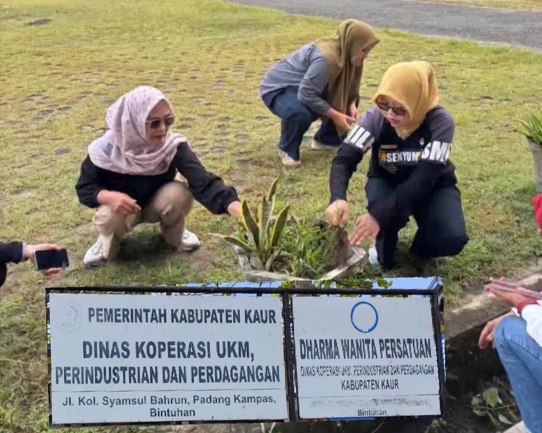 Wujudkan Lingkungan Kerja Sehat, Dinas Koperindag Kaur Gencarkan Aksi Bersih Kantor