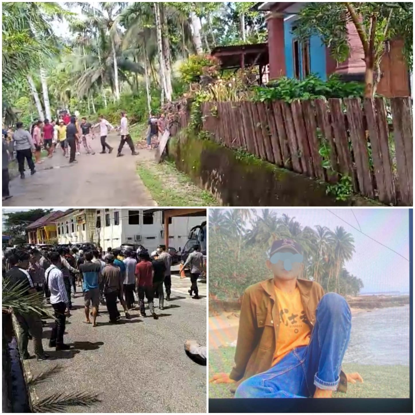 Pembunuh Sadis Siswi SMP dan Neneknya Ditangkap, Poto Disebar, Rumah Dirusak,  Massa Datangi Polres Kaur