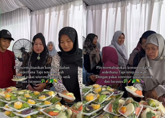 Viral Normalisasi Souvenir Sayur di Pernikahan, Bikin Emak-emak Jadi Happy