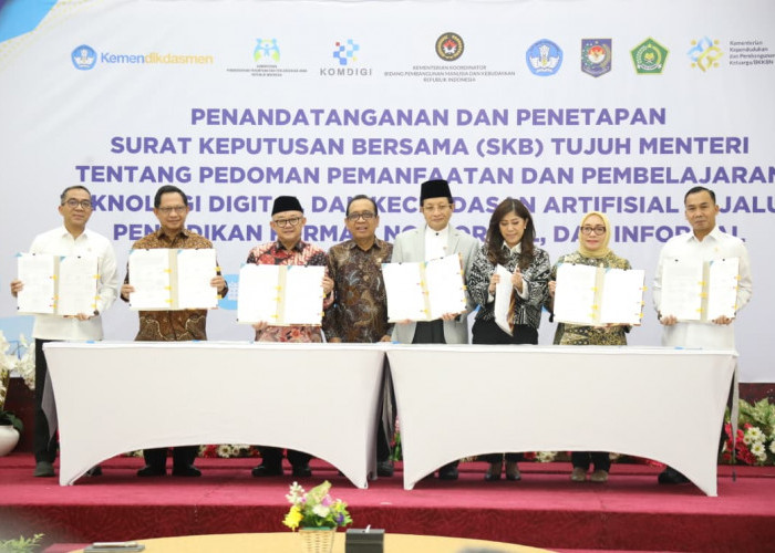 7 Menteri Teken SKB Pemanfaatan AI dan Teknologi Digital di Dunia Pendidikan