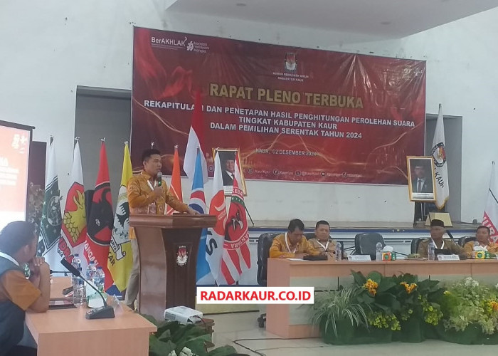 Rapat Pleno KPU Kaur Tuntas, Ini Hasil Resmi Pilkada Kaur 2024, Hanya Saksi Gusril-Hamid dan Helmi-Mian Hadir