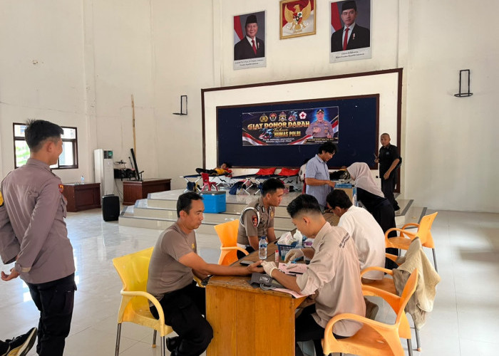 Polres Kaur Gelar Donor Darah Dalam Rangka Hari Jadi ke-75 Humas Polri  Tahun 2026