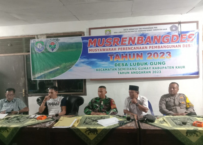 Musdes Penetapan BLT-DD Tahun 2023 Desa Lubuk Gung Kecamatan Semidang Gumay