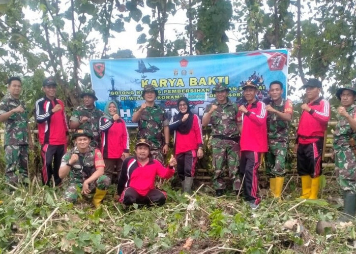 HUT 77 TNI, Koramil 408-02/KU Gelar Karya Bakti