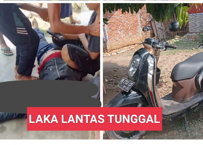 BREAKING NEWS: Laka Tunggal Honda Scoopy di Tanjung Harapan, Warga Siring Agung Dibawa ke IGD RSUD Kaur