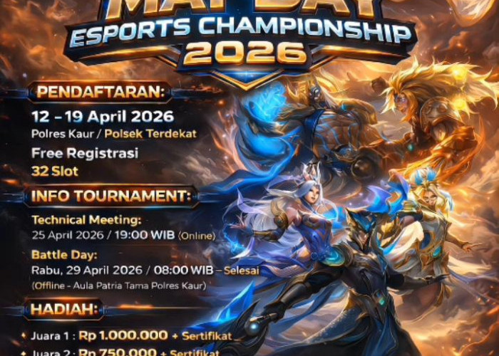 Kapolres Kaur Gelar May Day Esports Championship 2026, Ajak Generasi Muda Tunjukkan Bakat Positif