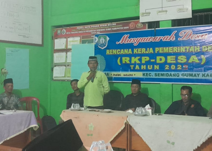 Masyarakat dan Pemdes Tanjung Harapan Gelar Musdes Penyusunan RKPDes Tahun 2025