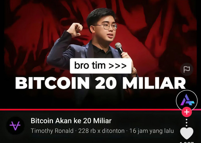 Kapitalisasi Pasar Bitcoin, Timothy Ronald Prediksi Harga Bitcoin Capai Rp20 Miliar