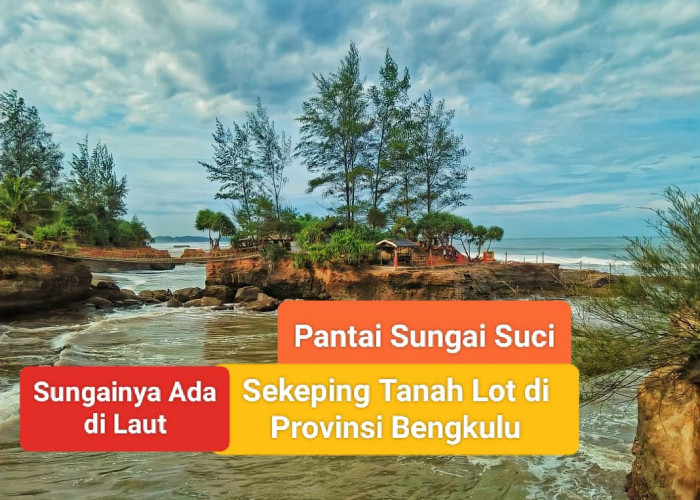 AMAZING, Sungainya Ada Di Laut, Pantai Sungai Suci, Sekeping Tanah Lot di Provinsi Bengkulu