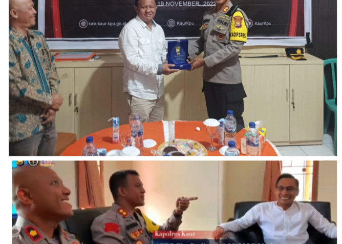 Kapolres Kaur Silaturahmi ke KPUD dan Bawaslu, Koordinasi Sukseskan Pemilu 2024