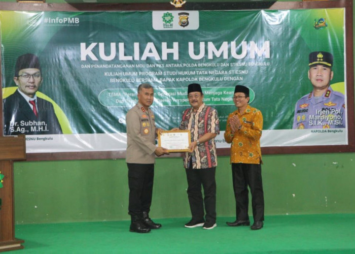 Kapolda Bengkulu Beri Kuliah Umum di STIES NU Bengkulu: Peran Strategis Generasi Muda Menuju Indonesia Emas